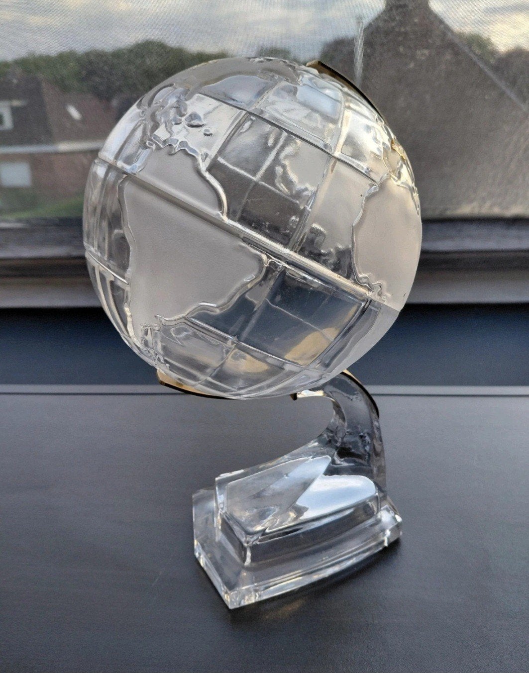 Vintage kristallen wereldbol, Ophalen of Verzenden