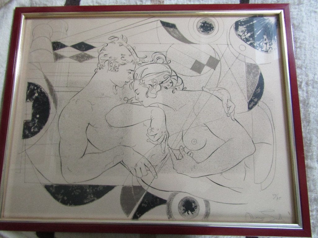 Nu artistique de Morgan Snell, lithographie 55/75, Antiquités & Art, Lithographie, Avec certificat d'authenticité, Personnages et figures fantastiques
