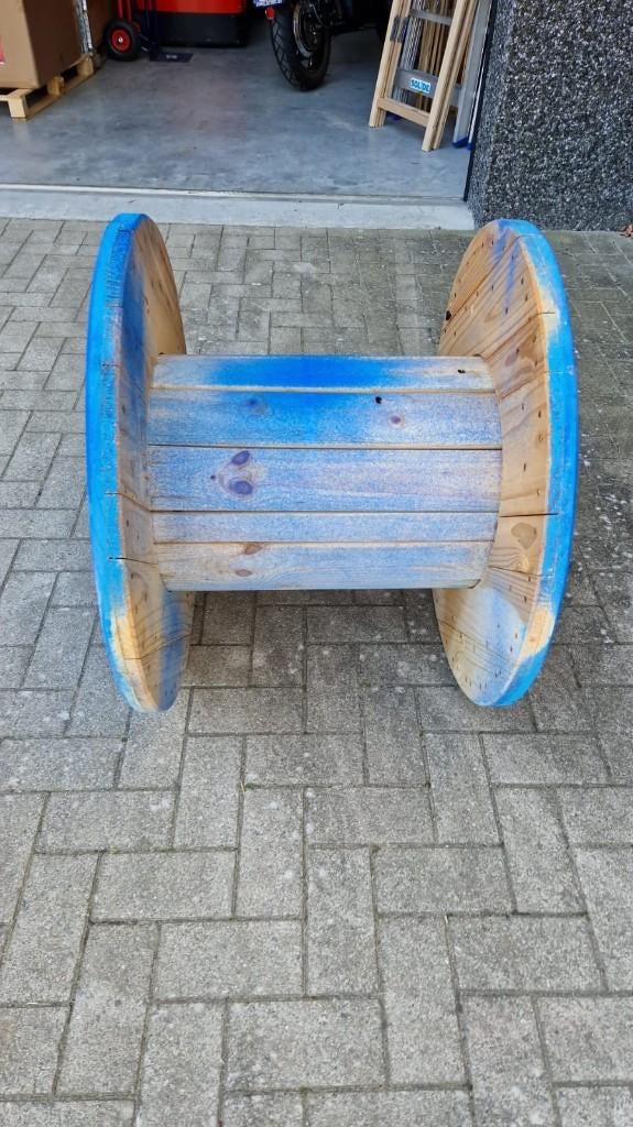 Houten haspels 80cm diameter, Tuin en Terras, Tuintafels, Ophalen, Zo goed als nieuw, Rond, Hout