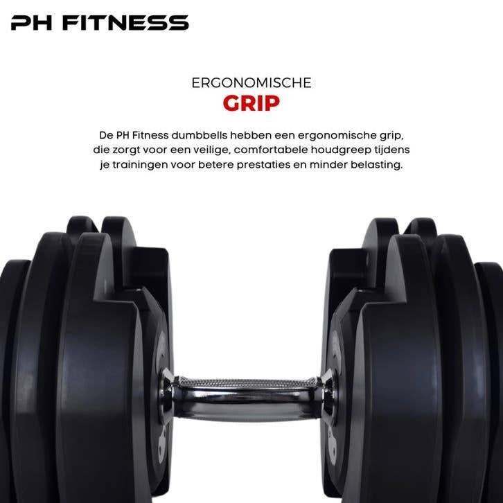 PH Fitness Verstelbare Dumbbells 40KG - Set 2x, Ophalen of Verzenden, Nieuw, Armen, Overige typen