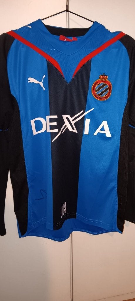 Matchgedragen en gesigneerd Club Brugge shirt Hoefkens, Sport en Fitness, Voetbal, Maat XS of kleiner, Ophalen of Verzenden, Zo goed als nieuw