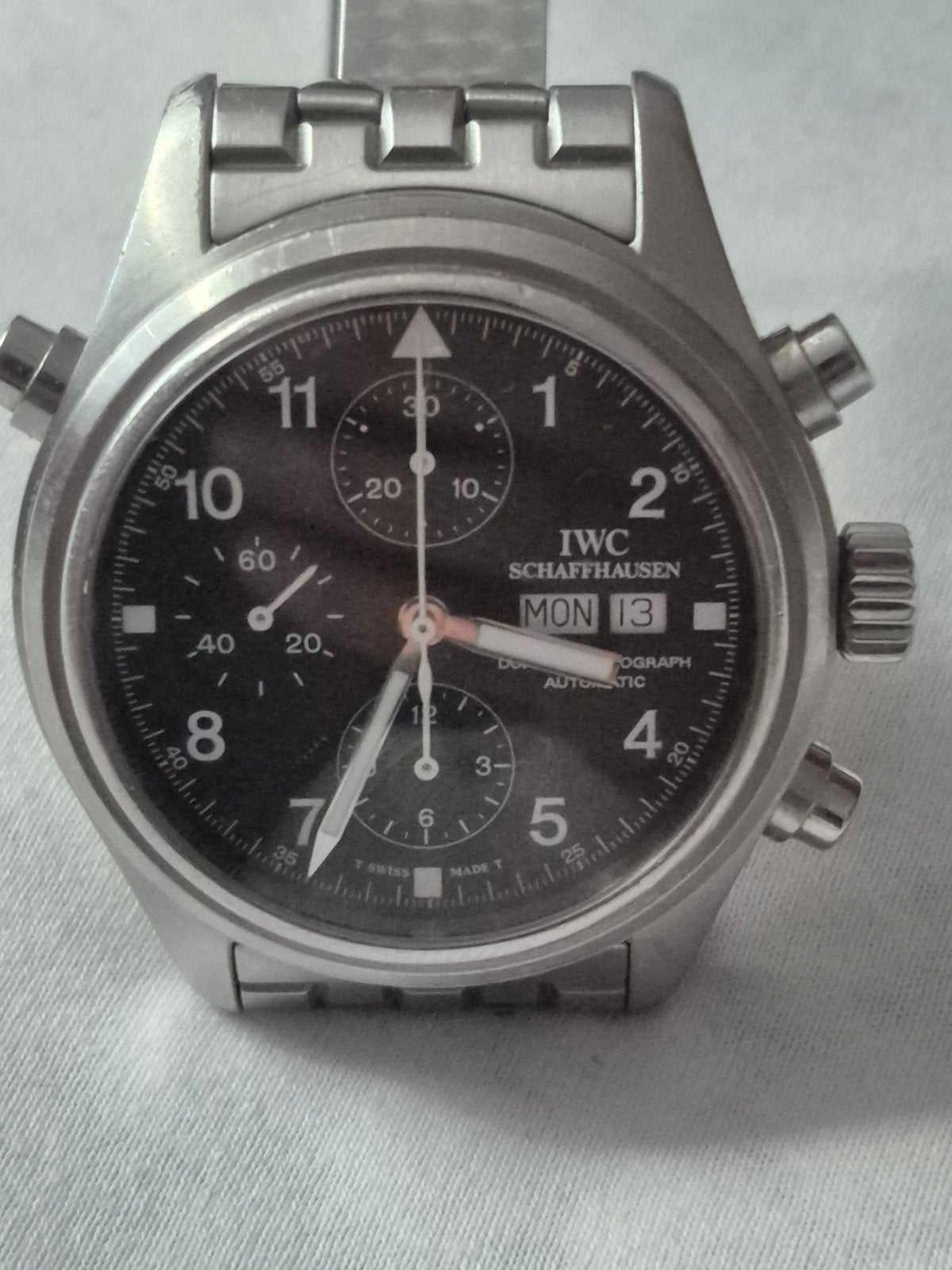 IWC Dubbele Chronograph pilotenuurwerk., Handtassen en Accessoires, Horloges | Dames, Ophalen