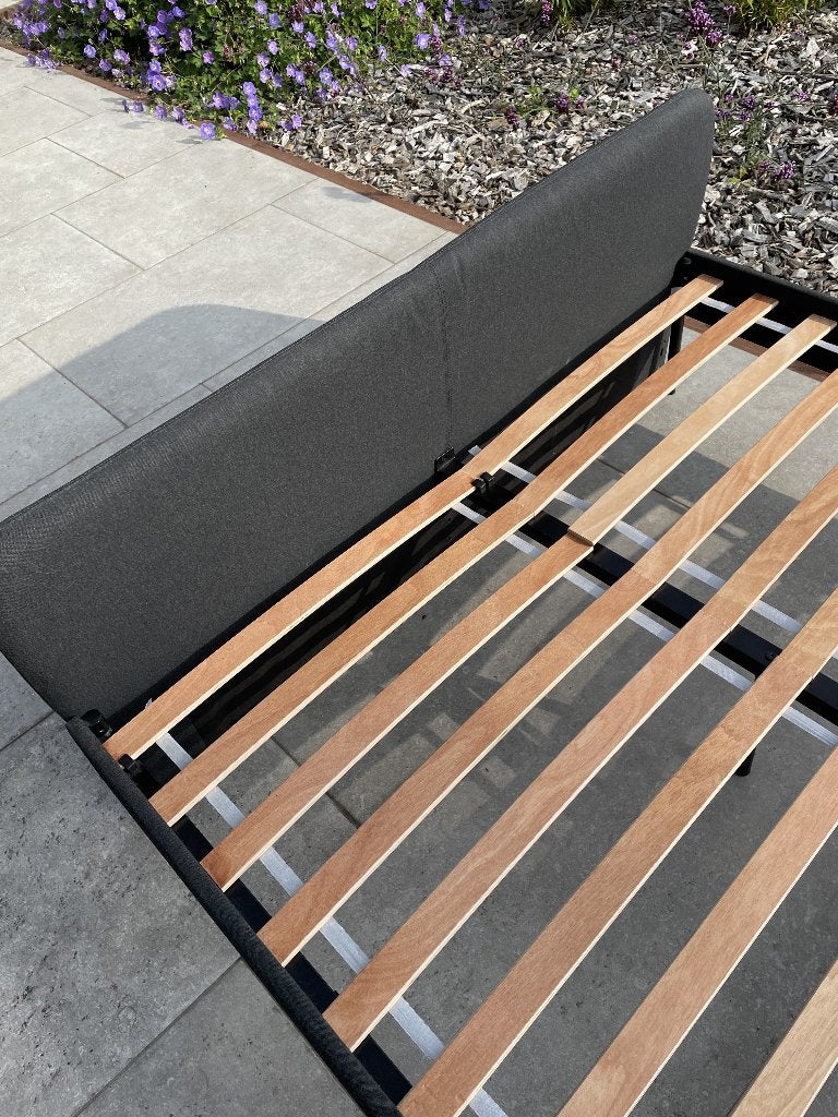 Lit, Gris, Tissu, Enlèvement, 200 cm