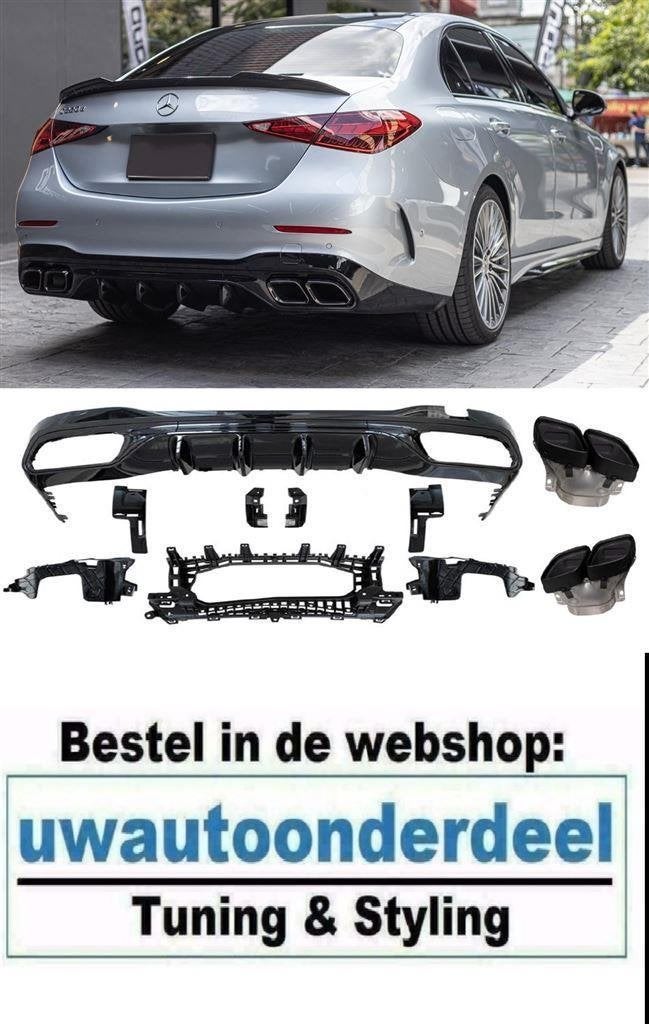 C63 AMG Look Black Uitlaat Geschitk voor MB C Klasse W206 S2, Envoi