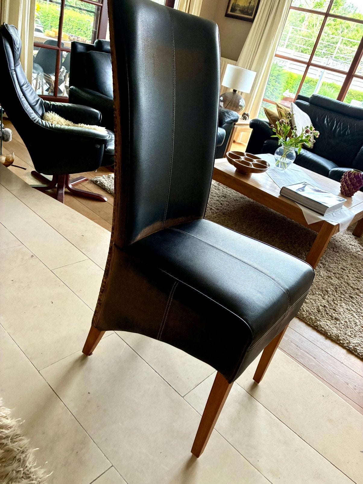 Zes eetkamerstoelen., Huis en Inrichting, Ophalen, Zo goed als nieuw, Vijf, Zes of meer stoelen, Bruin