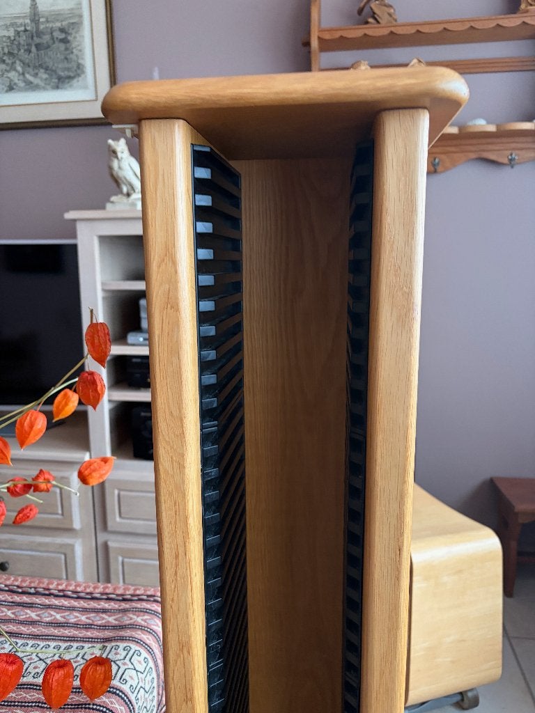 Houten cd-toren cd rek – warme eikenlook, 25 à 75 disques, Comme neuf, Enlèvement, Bois