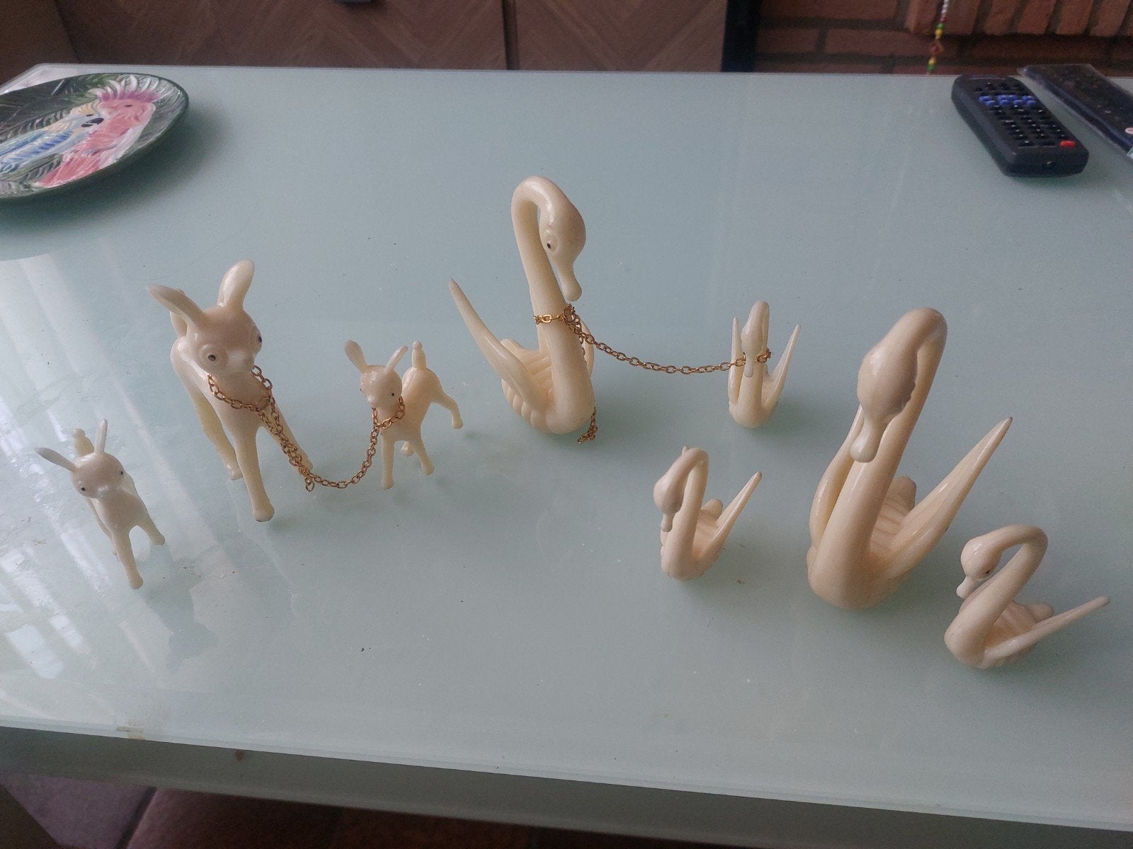 Vintage beeldjes hert en zwaan, Ophalen of Verzenden, Zo goed als nieuw