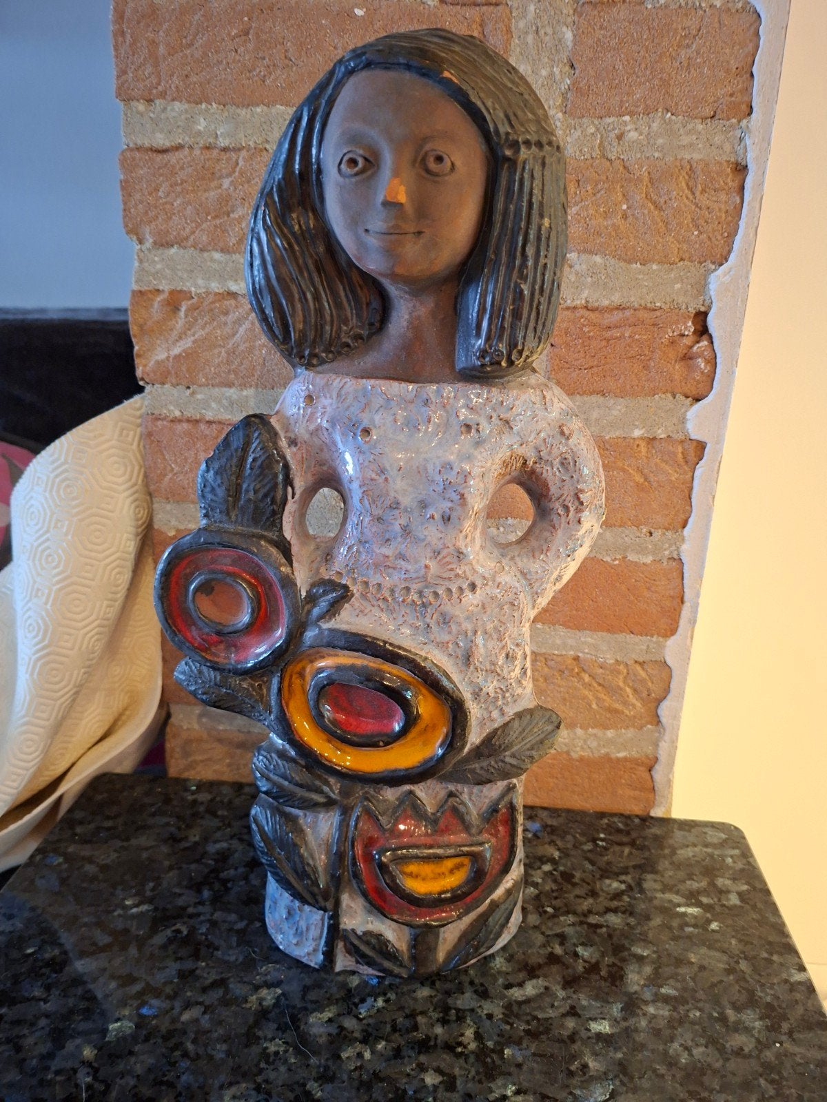 Sculpture en céramique émaillée, Antiquités & Art, Art | Sculptures & Bois, Statue, Pierre ou céramique, Femme, 20 - 50 cm, Émaillé