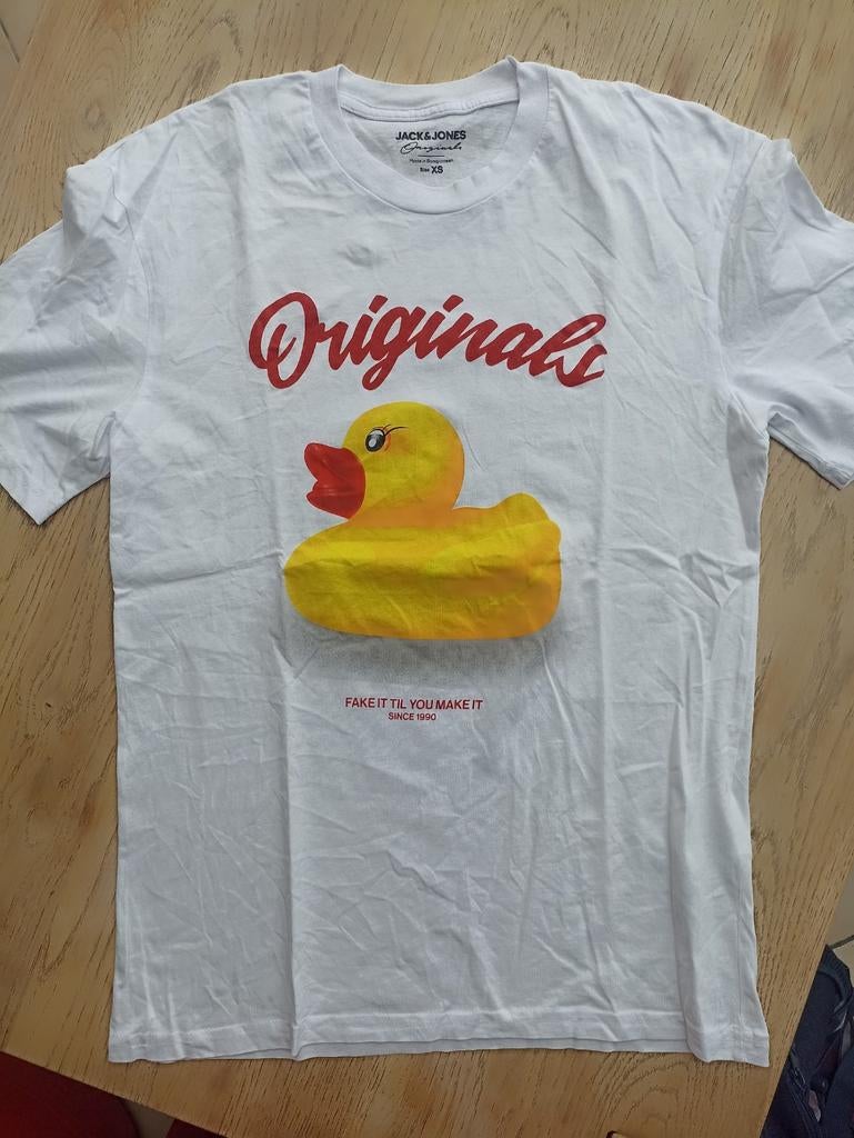 T-shirt imprimé blanc Jack & Jones taille XS, Kleding | Heren, T-shirts, Wit, Jack&Jones, Ophalen of Verzenden, Zo goed als nieuw