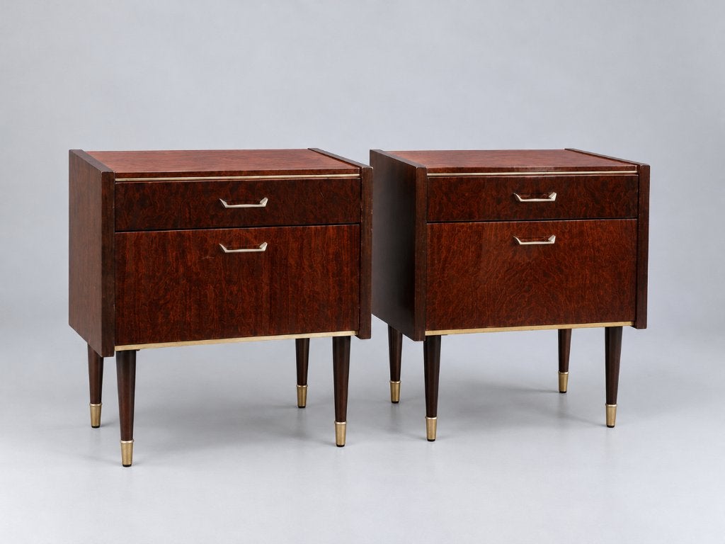 Vintage design nachtkastjes jaren '60 '70 mid century retro, Ophalen of Verzenden, Hout