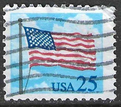 États-Unis 1988 - Yvert 1810 - Drapeau américain - 25 s (ST), Envoi, Affranchi