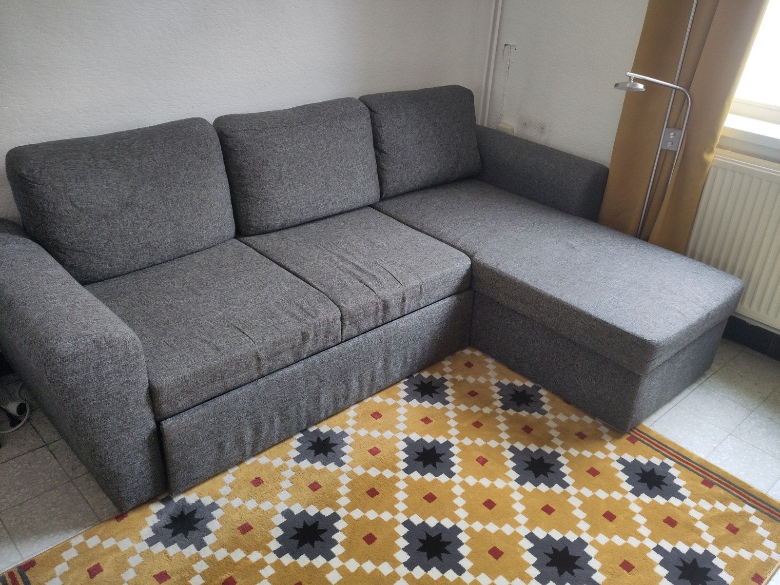 Slaapbank met opbergruimte, zeer comfortabel, Ophalen, Stof