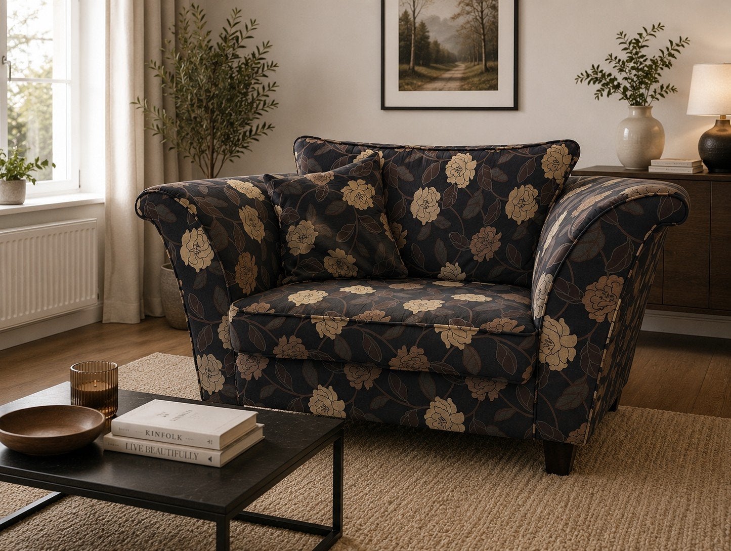 Stijlvolle loveseat / 2-zit in uitstekende staat, Ophalen, Stof
