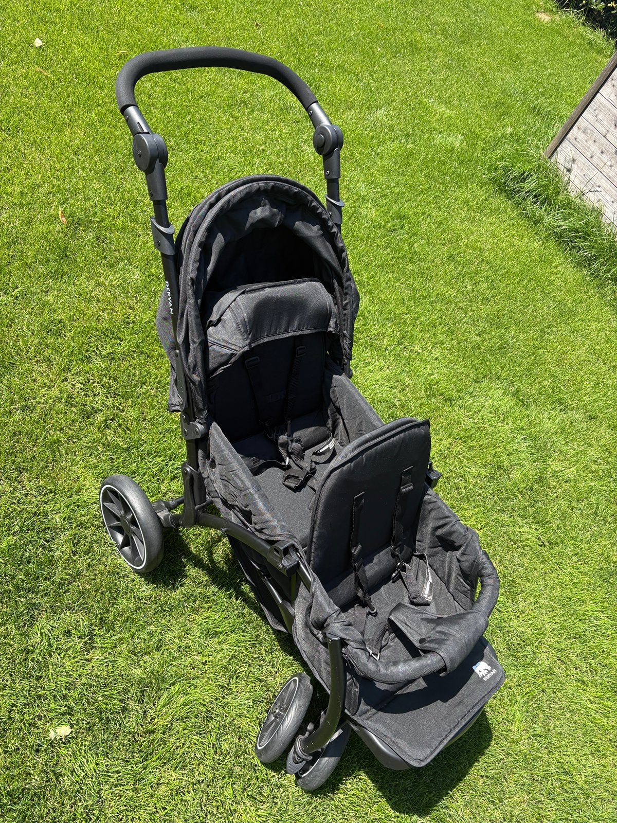 Deryan Elena duobuggy + regenhoes, Kinderen en Baby's, Ophalen, Zo goed als nieuw, Verstelbare rugleuning
