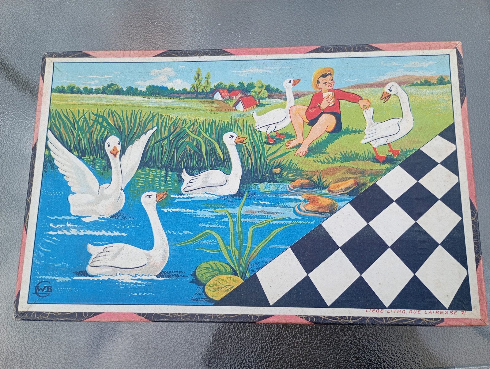 Vintage ganzenbord en dambord, Ophalen