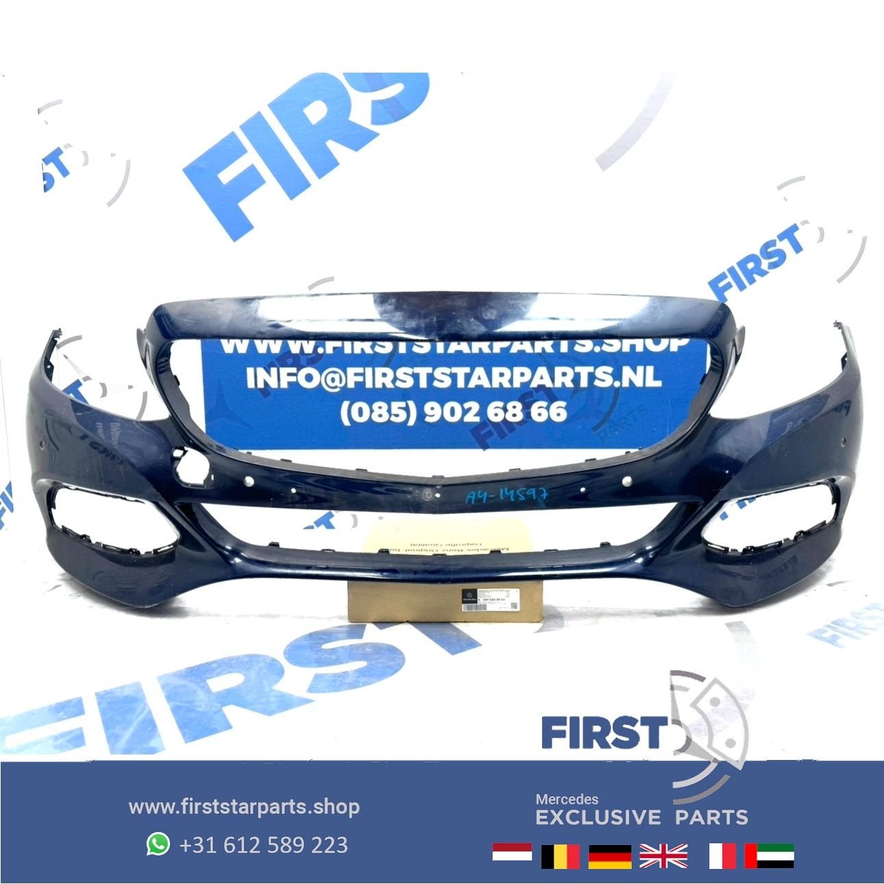 BUMPER W205 VOORBUMPER Mercedes C Klasse 2014-2019 ORIGINEEL, Gebruikt, -, Voor, Ophalen of Verzenden