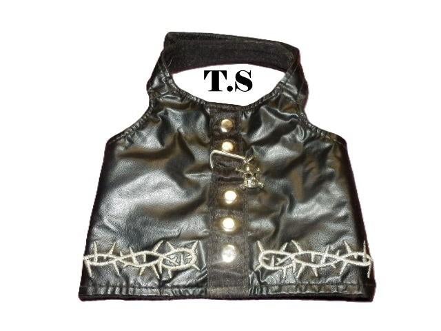 (9)- harnais biker petit chien ou chiot noir t.S, Animaux & Accessoires, Accessoires pour chiens, Comme neuf, Enlèvement ou Envoi