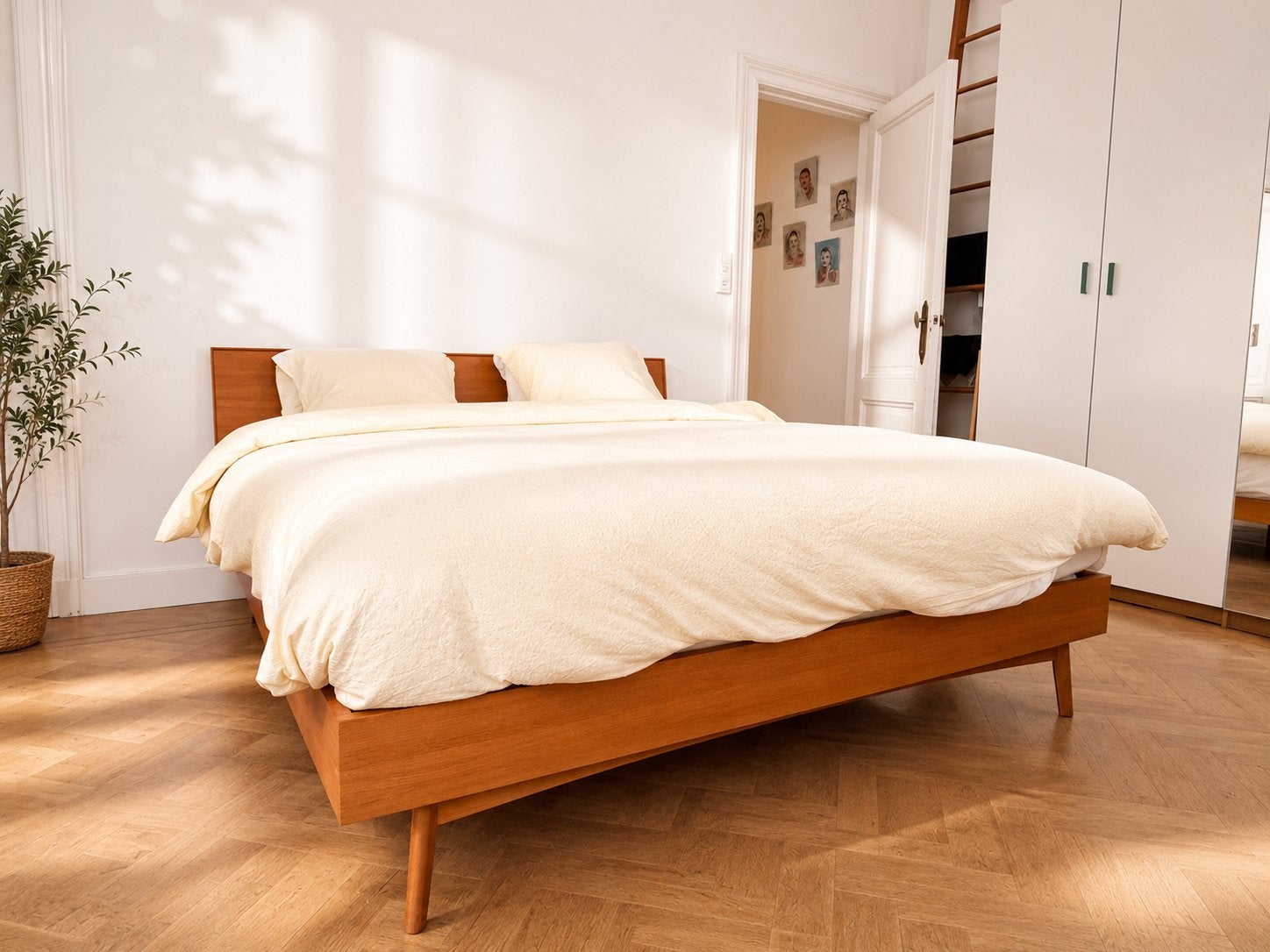 Massief eiken bed, Huis en Inrichting, Ophalen, Zo goed als nieuw