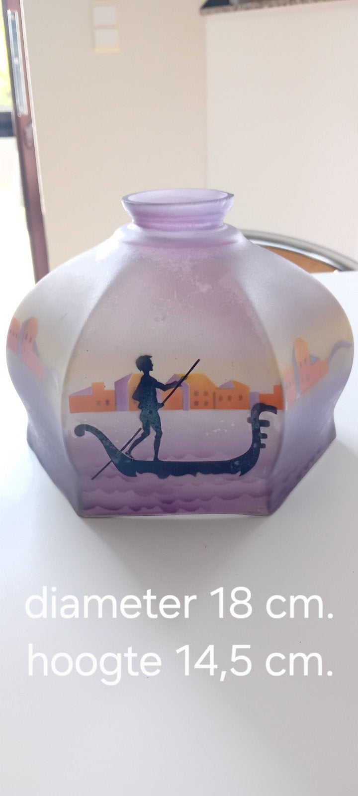 Antiek glazen lampenkapje, Antiek en Kunst, Ophalen of Verzenden
