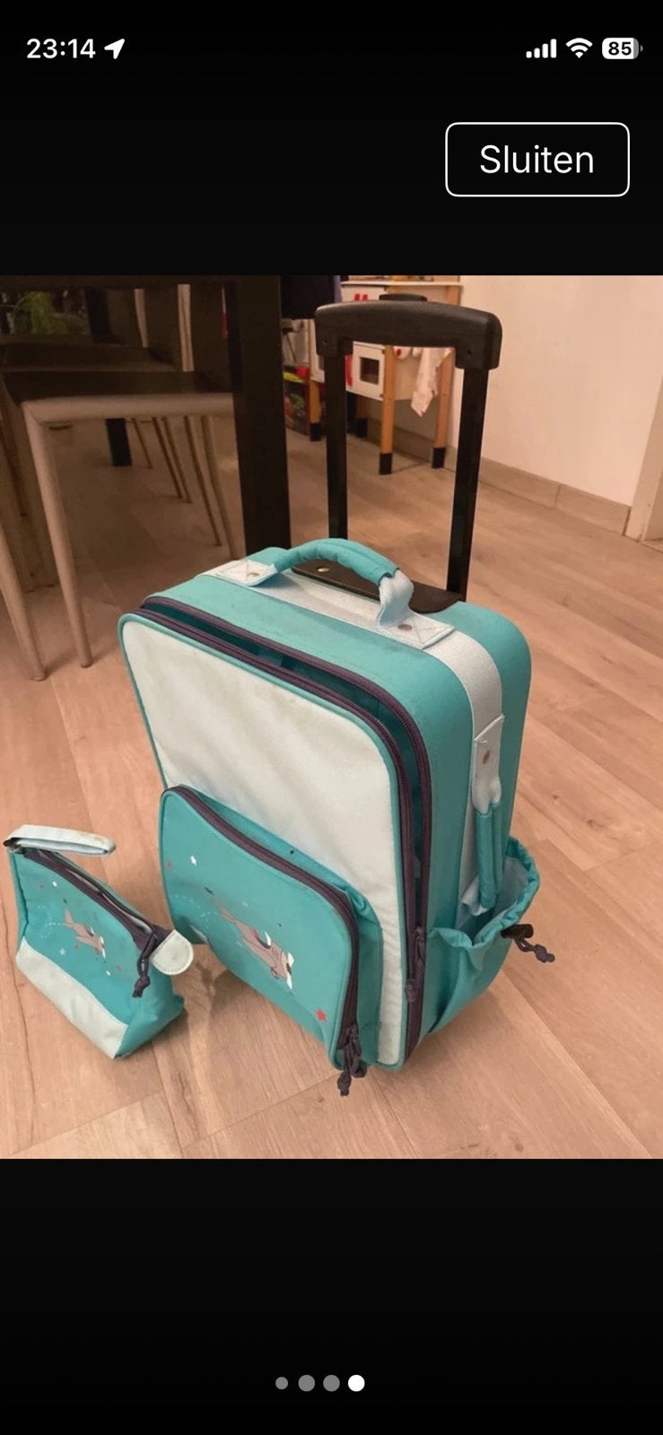 Leuke kinderkoffer, Ophalen, Zo goed als nieuw, Wieltjes