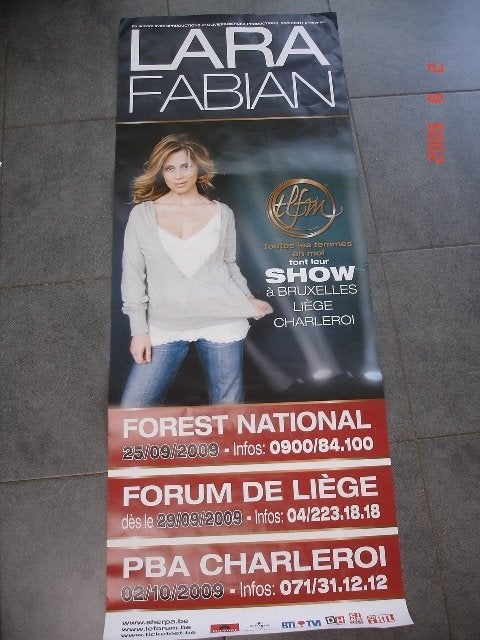 Lara Fabian - affiche 160x60 - 2009, Enlèvement ou Envoi, Rectangulaire vertical, Musique, Utilisé