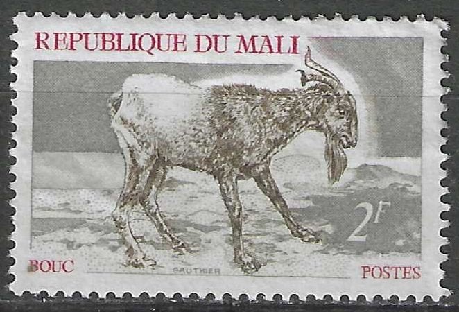 Mali 1969 - Yvert 125 - Chèvre - 2 g. (PF), Envoi, Non oblitéré