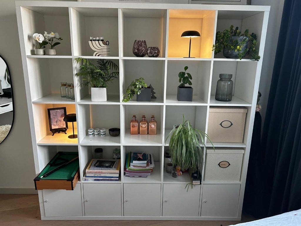 IKEA Kallax kast 182 x 182 cm – wit, inclusief 5 deurtjes, 25 à 50 cm, Avec porte(s), Modern, minimalistisch en Scandinavisch
