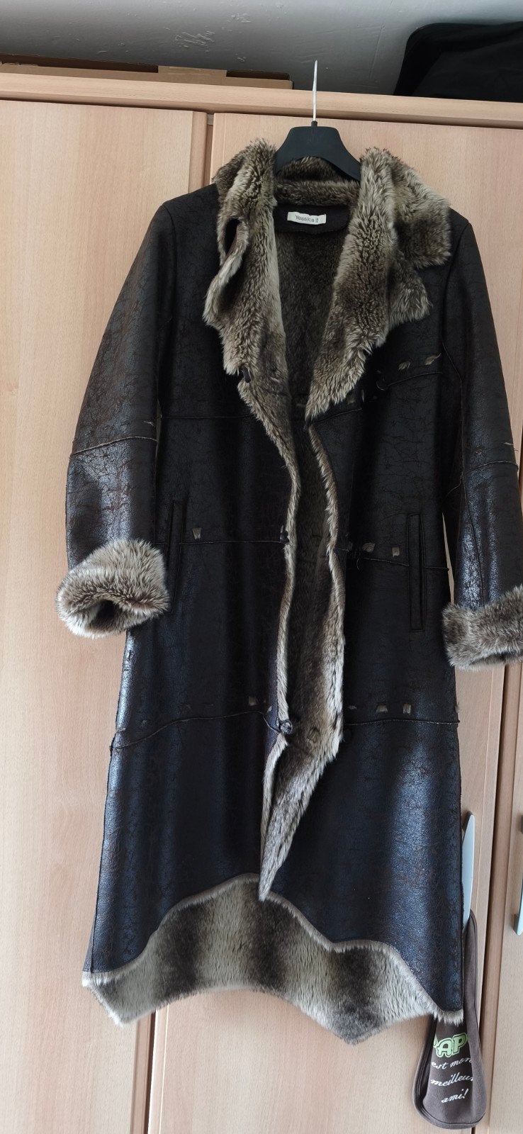 manteau en lapin, Enlèvement ou Envoi, Comme neuf, Taille 38/40 (M), Brun