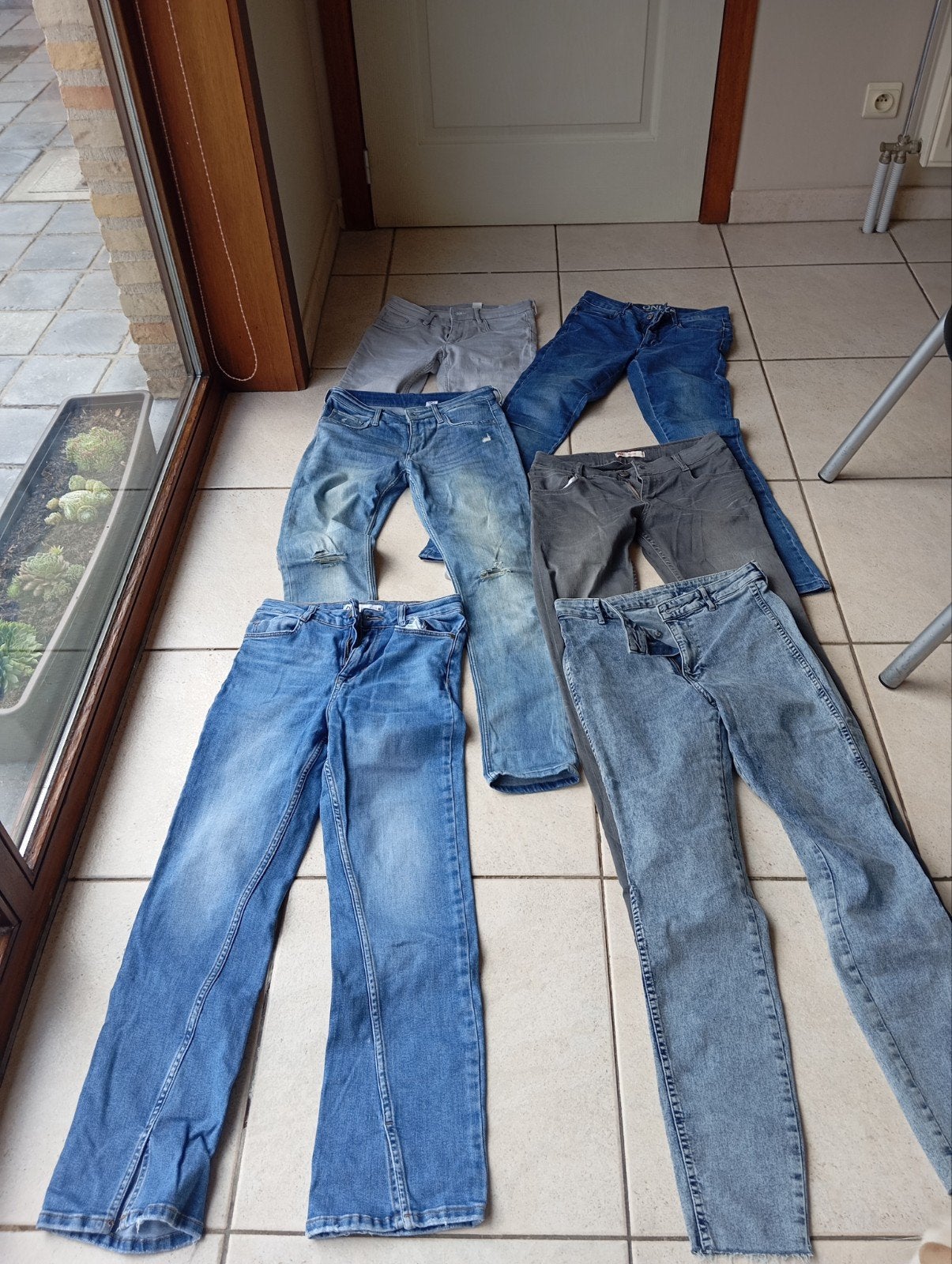 6mooie jeansbroeken maat 164 ,4euro stuk, Ophalen
