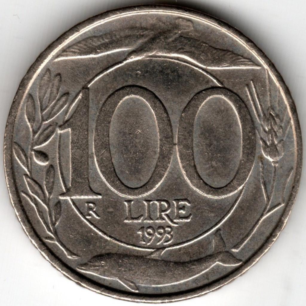Italië : 100 Lire 1993  KM#159  Ref 16454, Ophalen of Verzenden, Italië, Losse munt