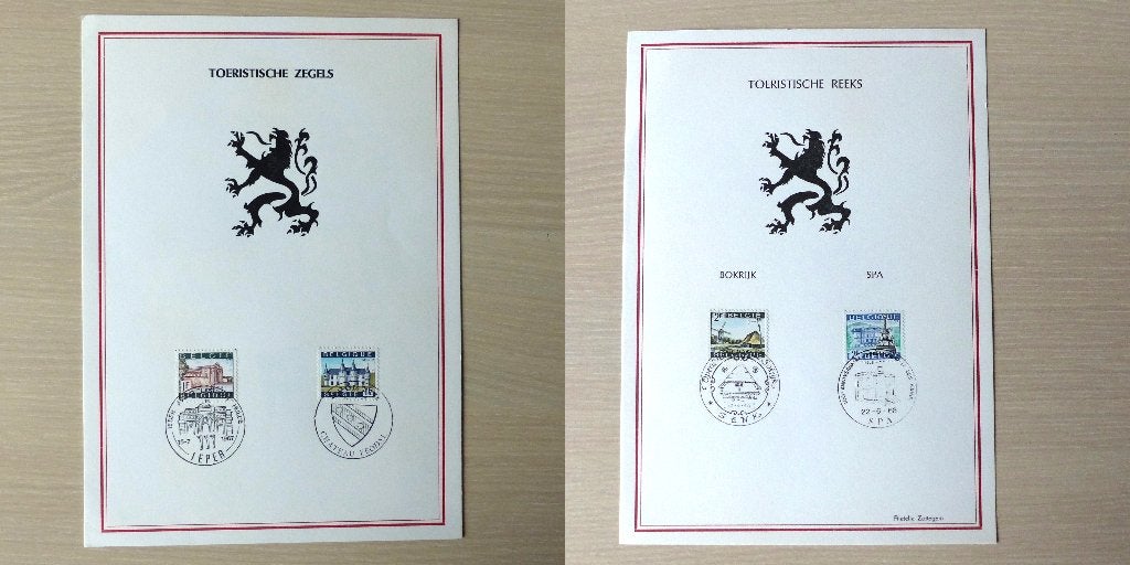 Cartes souvenir série touristique 1461/62 et 1423/24, Timbres & Monnaies, Enlèvement ou Envoi, Affranchi