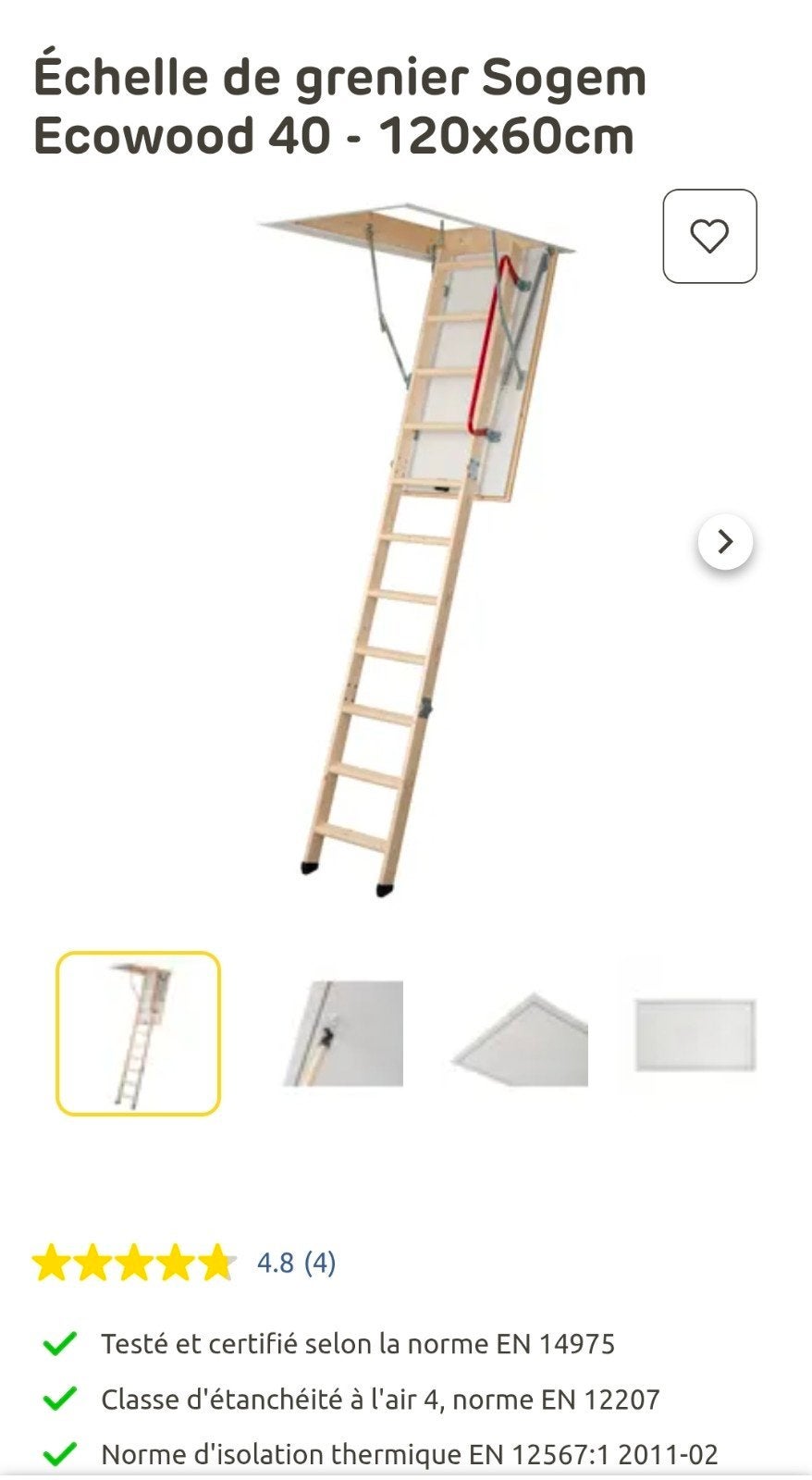 ECOWOOD 40 uitschuifbare trap (120X60 CM), Ophalen, Trap