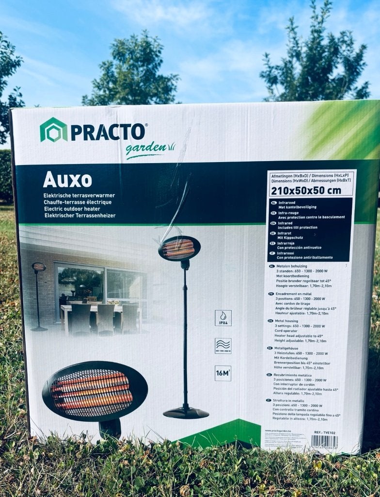 NEUF! Radiateur de terrasse électrique Practo Garden 2000W, Neuf, Électrique, Sol, Enlèvement