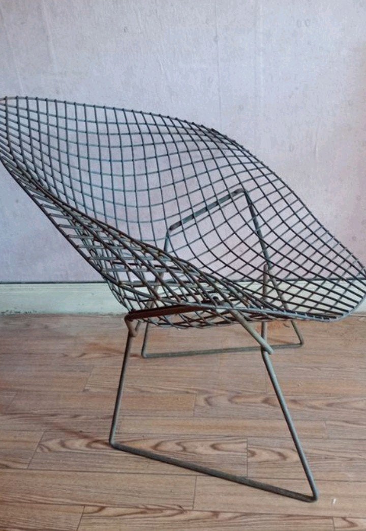 fauteuil vintage diamond chair bertoia knoll  ancien modèle, Enlèvement, Métal