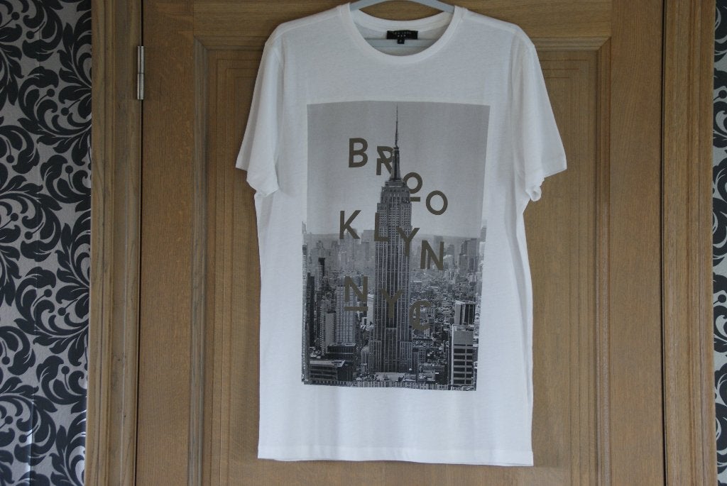 T-shirt Skyline blanc Brooklyn New York City taille S, Enlèvement ou Envoi, Neuf, Taille 46 (S) ou plus petite, Blanc