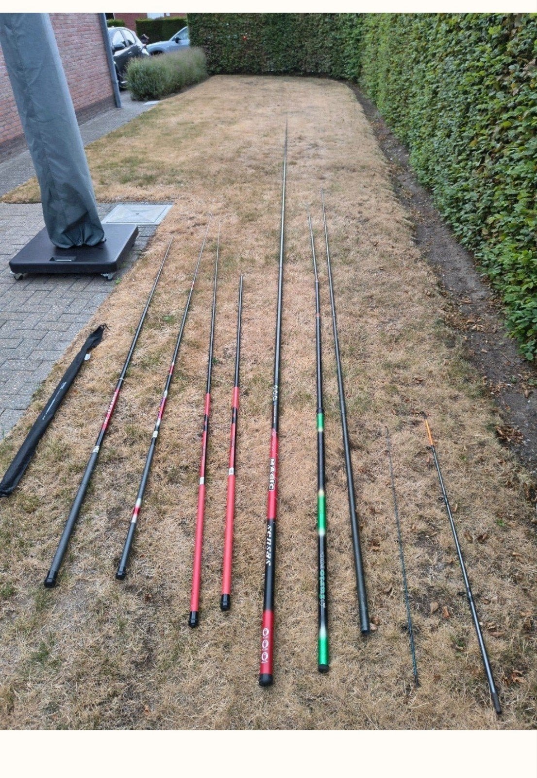 Pakket vislijnen 2 Van 10M 1 van 6M 2 van 4 m 2 van 5 M, Enlèvement, Utilisé, Ensemble complet