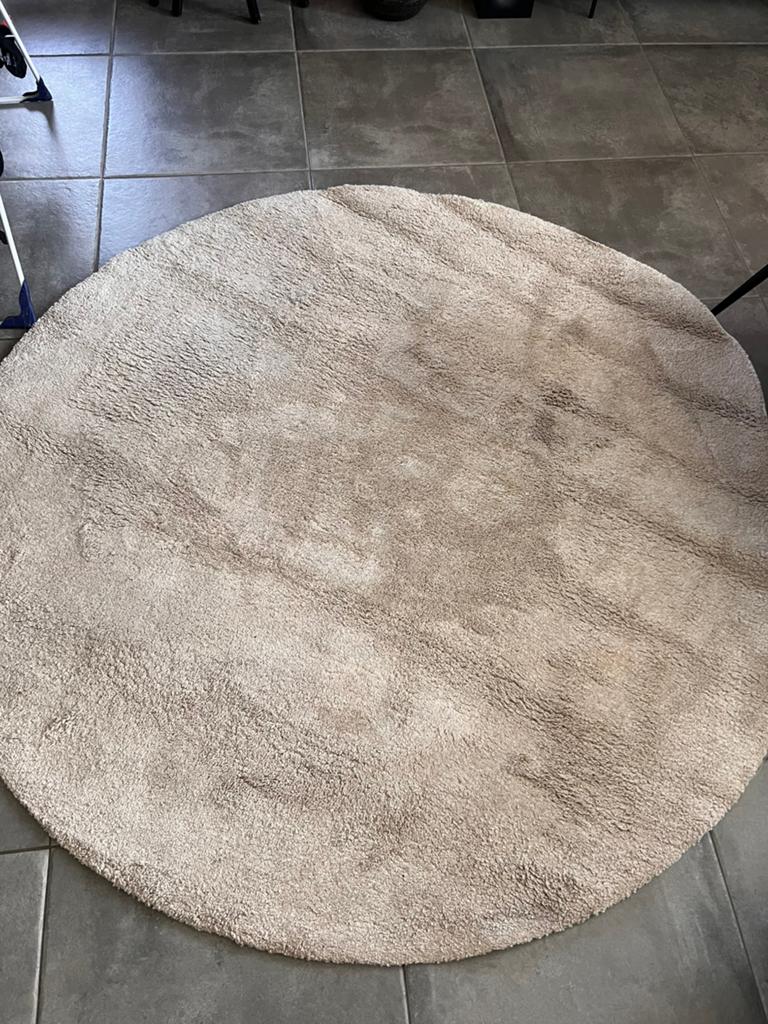 Rond tapijt 195cm, Ophalen, Zo goed als nieuw, Beige, Rond