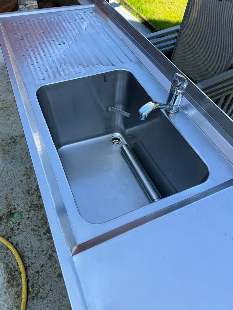 Inox wastafel, Doe-het-zelf en Bouw, Ophalen, Gebruikt, Inox, Wastafel