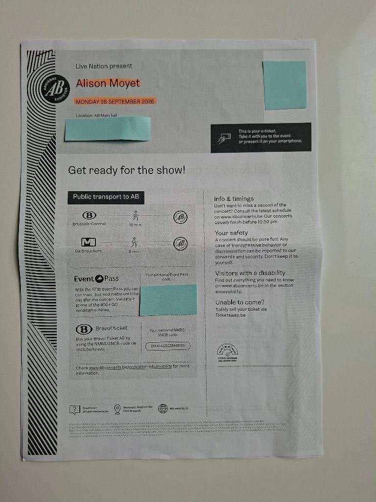 --- Billets de concert d'Alison Moyet ---, Deux personnes, Septembre, Pop