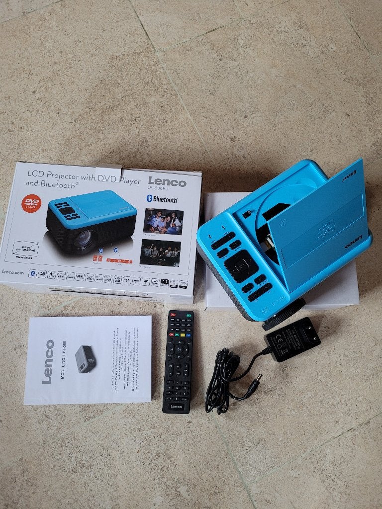 projecteur LCD vidéo, DVD + Écran de projection portable, Neuf, Enlèvement ou Envoi, LCD, Full HD (1080)