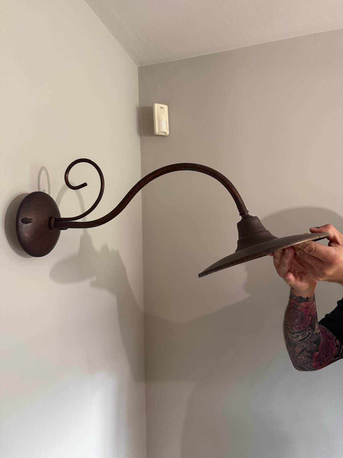 Oude boerderij lamp koper, Ophalen of Verzenden, Zo goed als nieuw