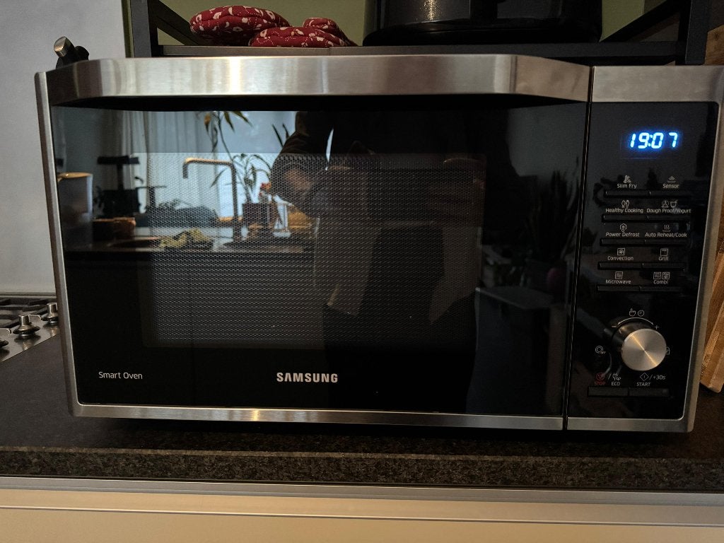 Samsung Mc32j7055ct combi microgolfoven, Electroménager, Micro-ondes, Enlèvement, 45 à 60 cm, Four à micro-ondes combiné, Croustillant