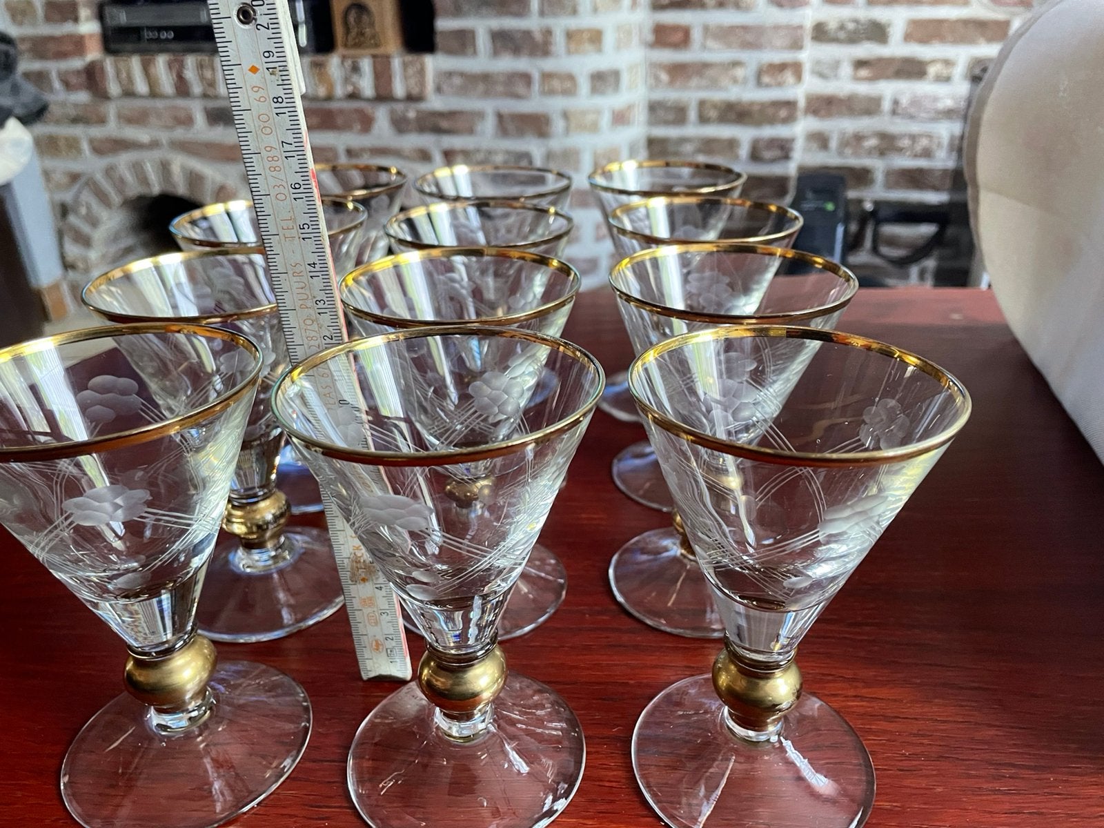 12 glazen vintage, Enlèvement, Comme neuf