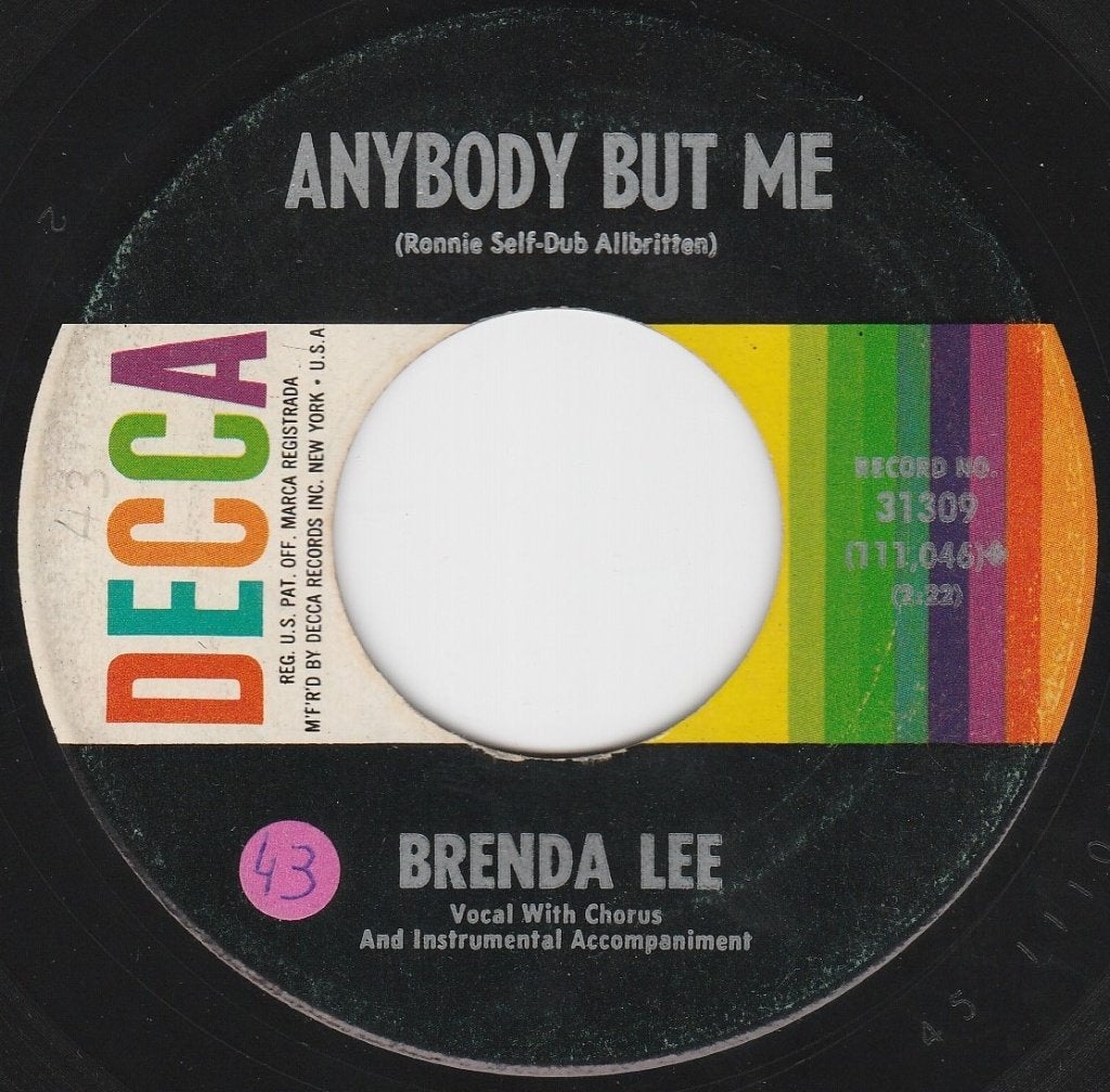 Brenda Lee/Nobody But Me * Popcorn, Groove*, Cd's en Dvd's, Gebruikt, Pop, 7 inch, Overige typen