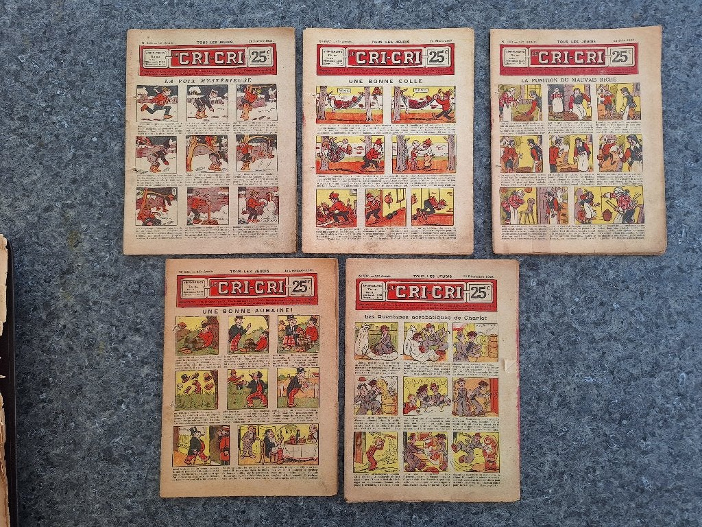 Chaplin Charlot Tijdschrift Cri-cri - 5 nummers (1929), Ophalen of Verzenden, Gelezen, Sport en Vrije tijd