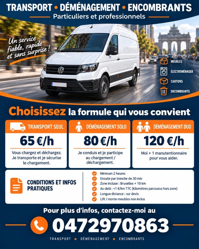 camionnette à louer avec chauffeur