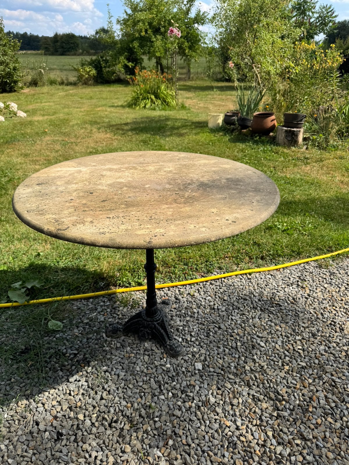 Ancienne table de bistrot pied en fonte, Antiquités & Art, Enlèvement