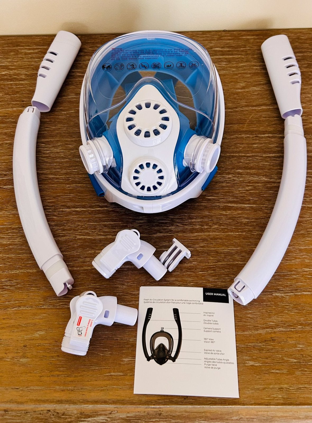 AMPHIBEA volgelaats snorkelmasker – 180 panoramisch zicht, Watersport en Boten, Snorkelen, Nieuw, Snorkelmasker, Ophalen of Verzenden