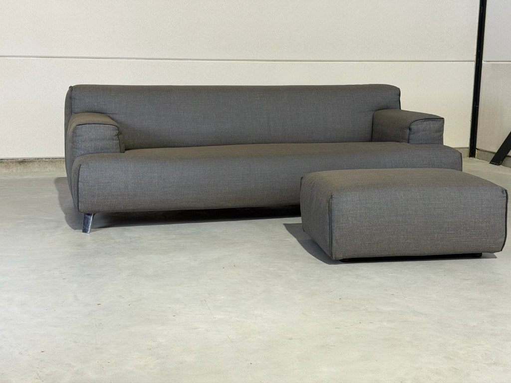 Canapé Leolux Oscar avec pouf - gris