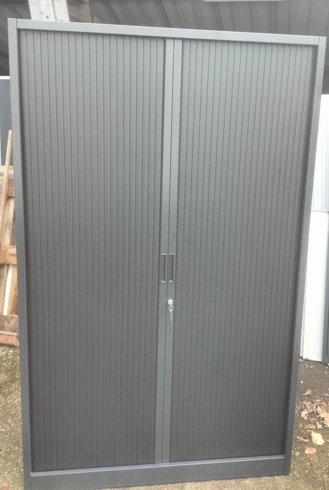 hoge nette PAMI roldeur kast antraciet, Ophalen, 100 tot 150 cm, Kantoorkast, Meerdere deuren